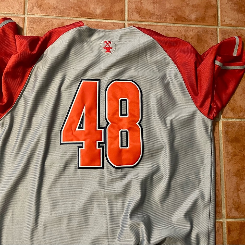 Negro league Cleveland Gray Baseball Jersey with Red Accents 3xl - Picture 5 of 8
